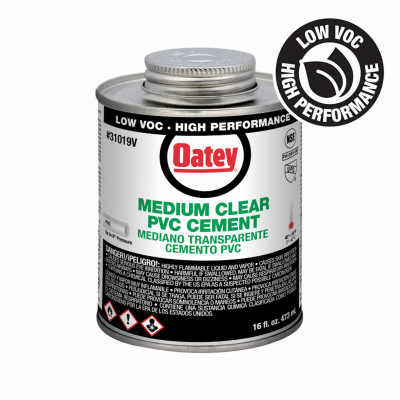 PVC Pipe Cement, Clear, 16 oz.