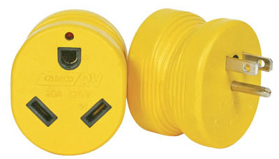 RV PowerGrip Electric Adapter, 15A Male to 30A Female