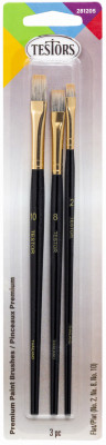 Craft & Hobby Paint Brush Kit, Blue, 3-Pk.