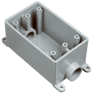Single Gang PVC Outlet Box, 1 In.