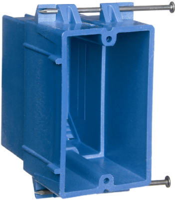 SuperBlue SingleGang New Work Electrical Wiring Box, Hard Body