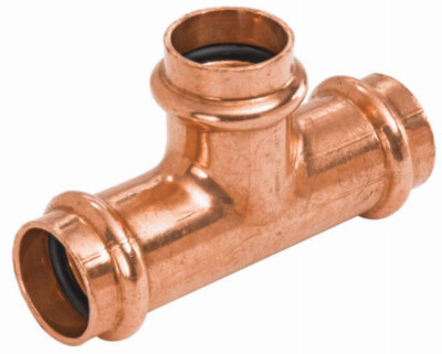 Copper Pipe Tee, 1 x 1 x 1/2 In. Press