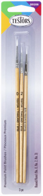 Premium Craft & Hobby Paint Brush Kit, Blue, 3-Pk.