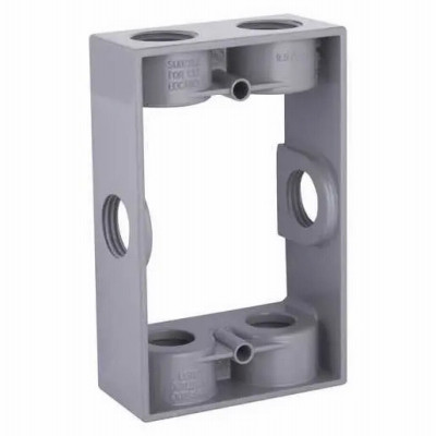 1-Gang Weatherproof Extension Adapter, Six 1/2 in. Threaded Outlets, Gray