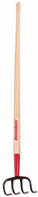 Cultivator, 4-Tine, Forged Steel, Wood Handle