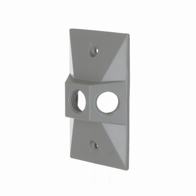 1-Gang Weatherproof Cluster Cover, (3) 1/2 in. Threaded Outlets, Gray
