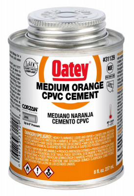 Orange Medium-Bodied CPVC Pipe Cement, 8 oz.
