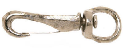 Swivel Spring Snap, Round Eye, Zinc Finish, 1/4-In.