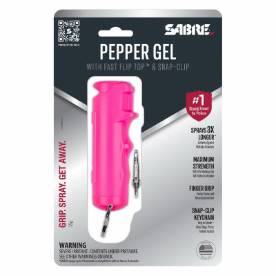 Maximum Strength Pepper Gel Spray, Pink Case, 0.54 oz.