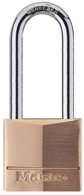 1-9/16 In. Solid-Brass Keyed Padlock, 4-Pin Tumbler