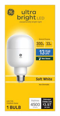 LED Light Bulb, Soft White, 4500 Lumens, 33 Watt