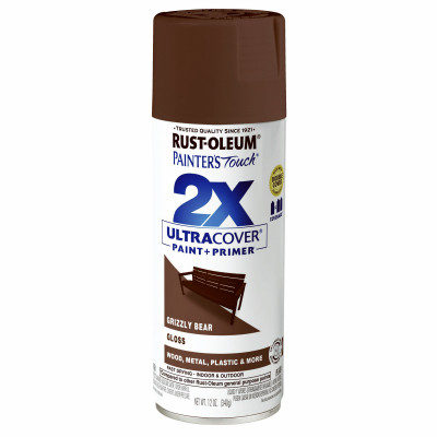 Painter's Touch 2X Ultra Cover Gloss Spray Paint, Grizzly Bear, 12 oz.