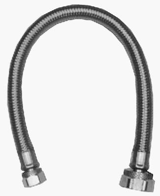 Faucet Connector, Stainless Steel, 3/8 Compression x 1/2 FIP x 16 In.