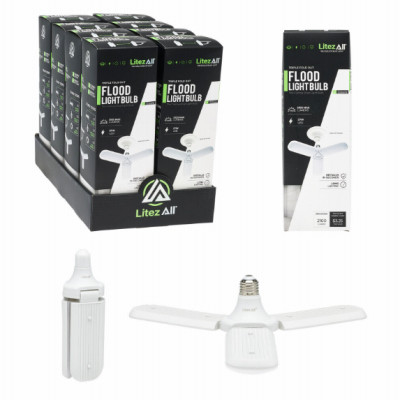 LitezAll  3 Bulb A/C Powered Folding Light (8 pieces)
