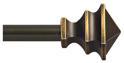 Decorative Curtain Rod, Bronze, 1/2 x 48 to 86 In.