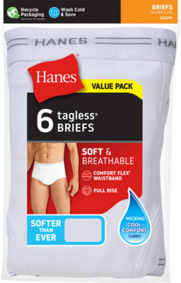 Hanes P6 White Brief XL