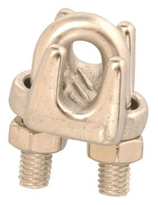 Wire Rope Clip, Cast Stainless Steel, 3/16-In.