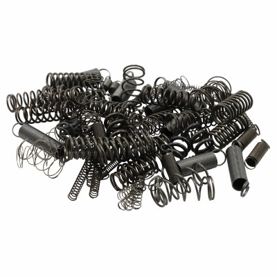 Spring Assortment, Spring Steel Construction, Nickel-Plated Finish, 20 Extension Springs, 64 Compression Springs (Single Pack)