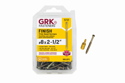 GRK Finish/Trim #8 x 2-1/2" Screws 100-Ct.