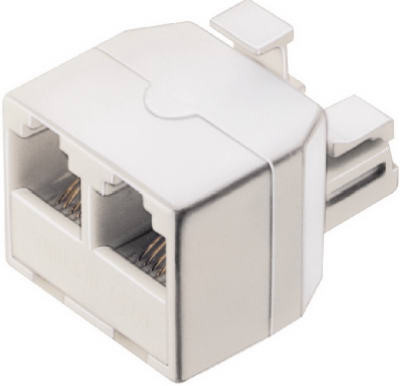 Duplex Modular Jack, White (6 pieces)