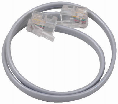 Phone Line Cord, Silver, 12-In.
