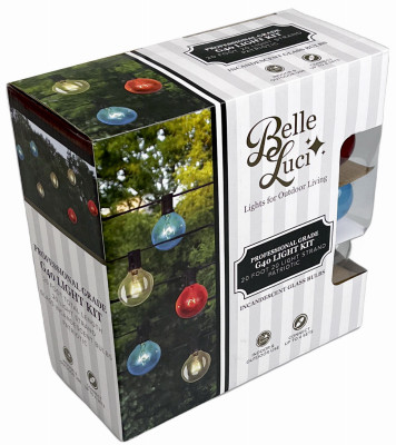 Belle Luci G40 Outdoor String Lights, 20 Red/White/Blue Bulbs, 20 Ft.