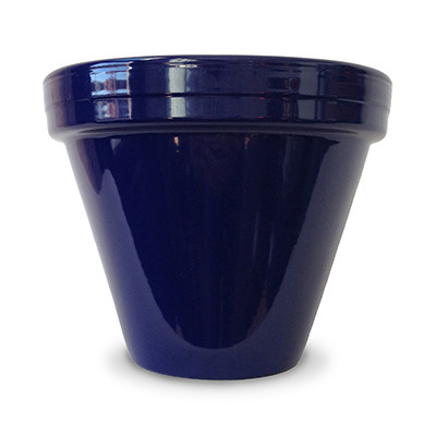 Flower Pot, Cobalt Ceramic, 6.5 x 5.5-In. (10 pieces)