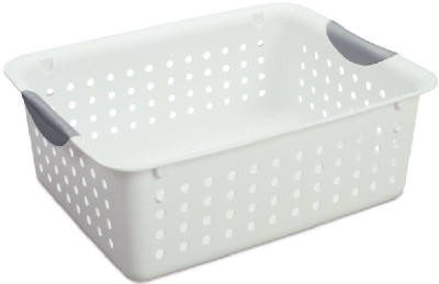 Medium Ultra Basket.  White with Gray Inserts in Handles