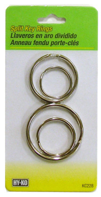 Split Key Rings, Silver, 4-Pk. (5 pieces)