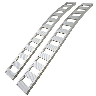 Non-Folding Car Ramp, Arched Aluminum, 1,500 Lb. Rated, 12 x 90 In.