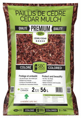 Canadian Pure Cedar Mulch, Red, 2 Cu. Ft.