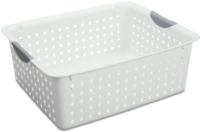 Large Ultra Basket.  White with Gray Inserts in Handles