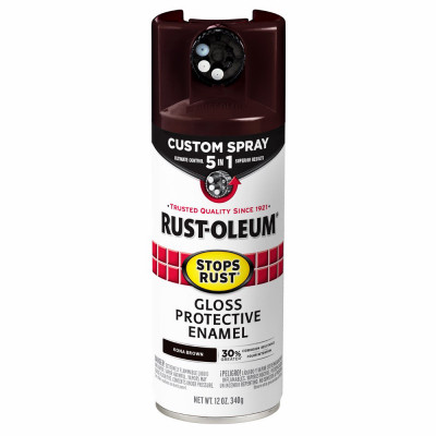 Stops Rust Custom Spray 5-in-1 Spray Paint, Gloss Kona Brown, 12 oz.