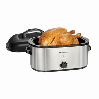 Electric Roaster Oven, Stainless Steel / Black Accents, 22 Qt