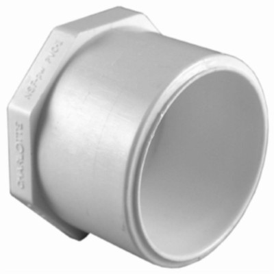 Schedule 40 PVC Plug Spigot, White, 1-1/2 In.