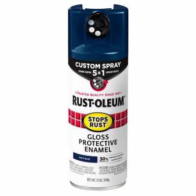 Stops Rust Custom Spray 5-in-1 Spray Paint, Gloss Navy Blue, 12 oz.