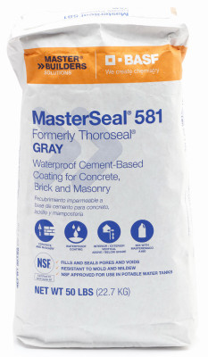 MasterSeal 581 Waterproof Coating, Cement Based, Gray, 50 Lbs.