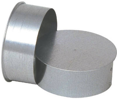 HVAC Duct Pipe Tee Cap/Plug, No Crimp, 28 Gauge, 8 In.
