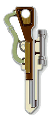 Key Blank, Lucky Line, Kwikset KW1, Rifle Design (5 pieces)