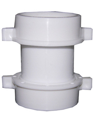 Lavatory/Kitchen Drain Coupling, White PVC, 3-1/2 In.