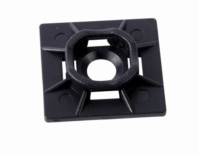 Cable Tie Mounting Base, Black, 1 x 1 In., 100-Pk.