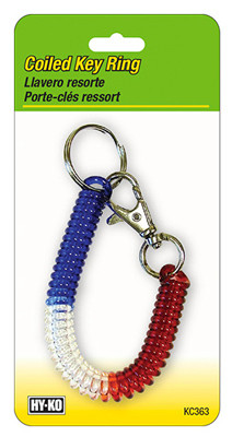 Red, White & Blue Wrist Coil & Key Rings (5 pieces)
