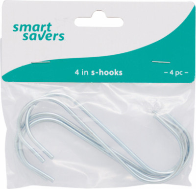 SS 4PK 4" S Hook
