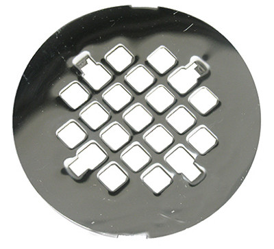 Shower Drain Grate, Snap In, Chrome Plated, 4-1/4 In.