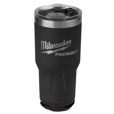 Packout Insulated Tumbler with Lid, Stainless Steel, Black, 30 oz.