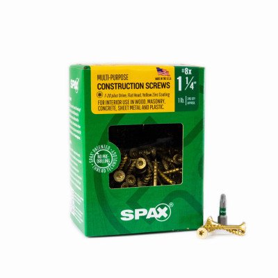 #8 x 1-1/4" Interior Flat Head Wood Screws Construction Torx T-Star Plus (240 EA) 1 LB