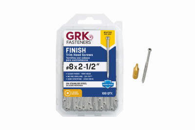 GRK Finish/Trim 316 Stainless Steel #8 x 2-1/2" Screws 100-Ct.