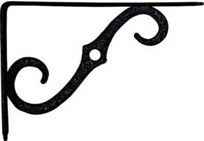 Shelf Bracket, Antique Black, 8 x 5-1/2 In.