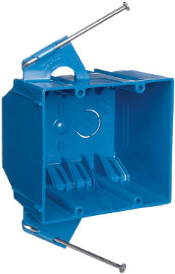 2 Gang New Work Switch & Outlet Box, 3-3/4 x 4 x 3 In. Deep