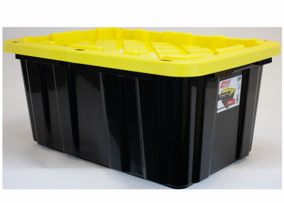 17 Gallon Tough Tote Black Base with Yellow Lid